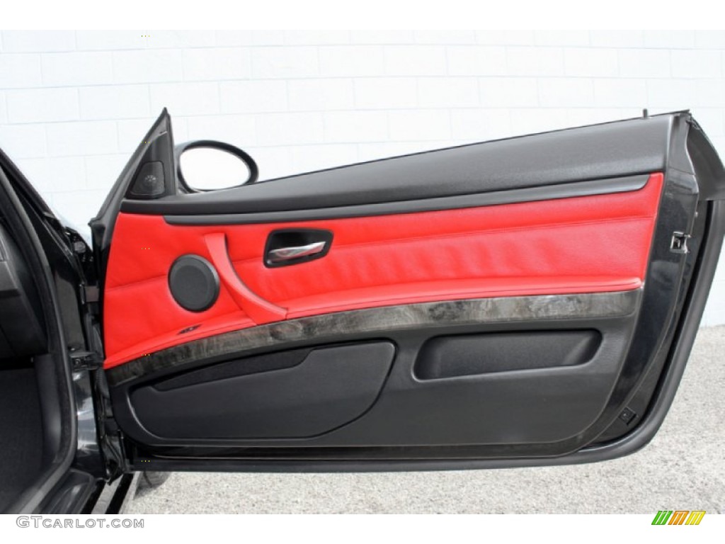 2007 BMW 3 Series 335i Convertible Coral Red/Black Door Panel Photo #61016971