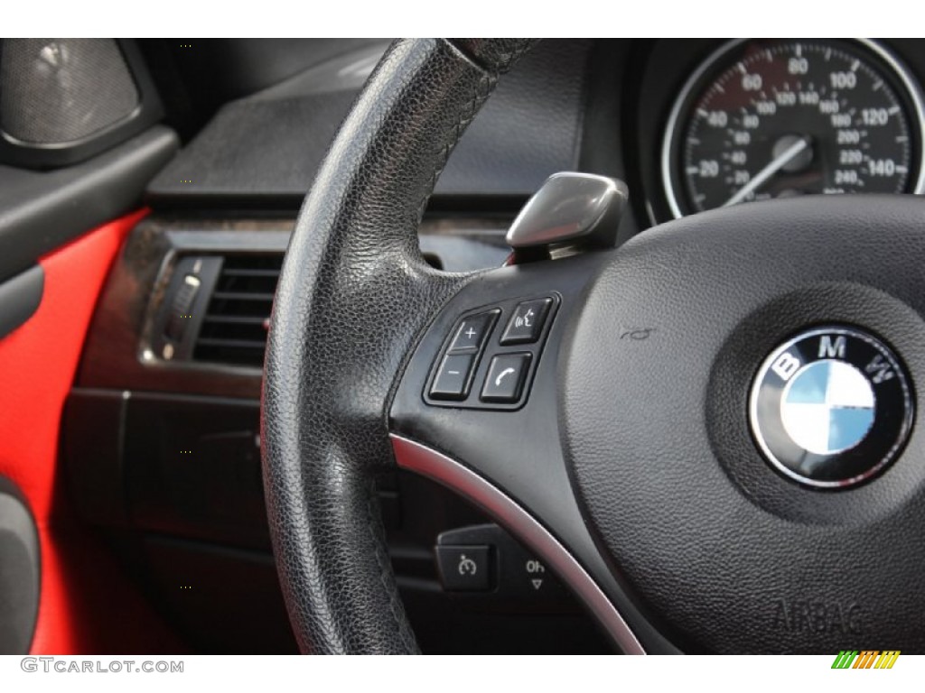 2007 3 Series 335i Convertible - Black Sapphire Metallic / Coral Red/Black photo #101