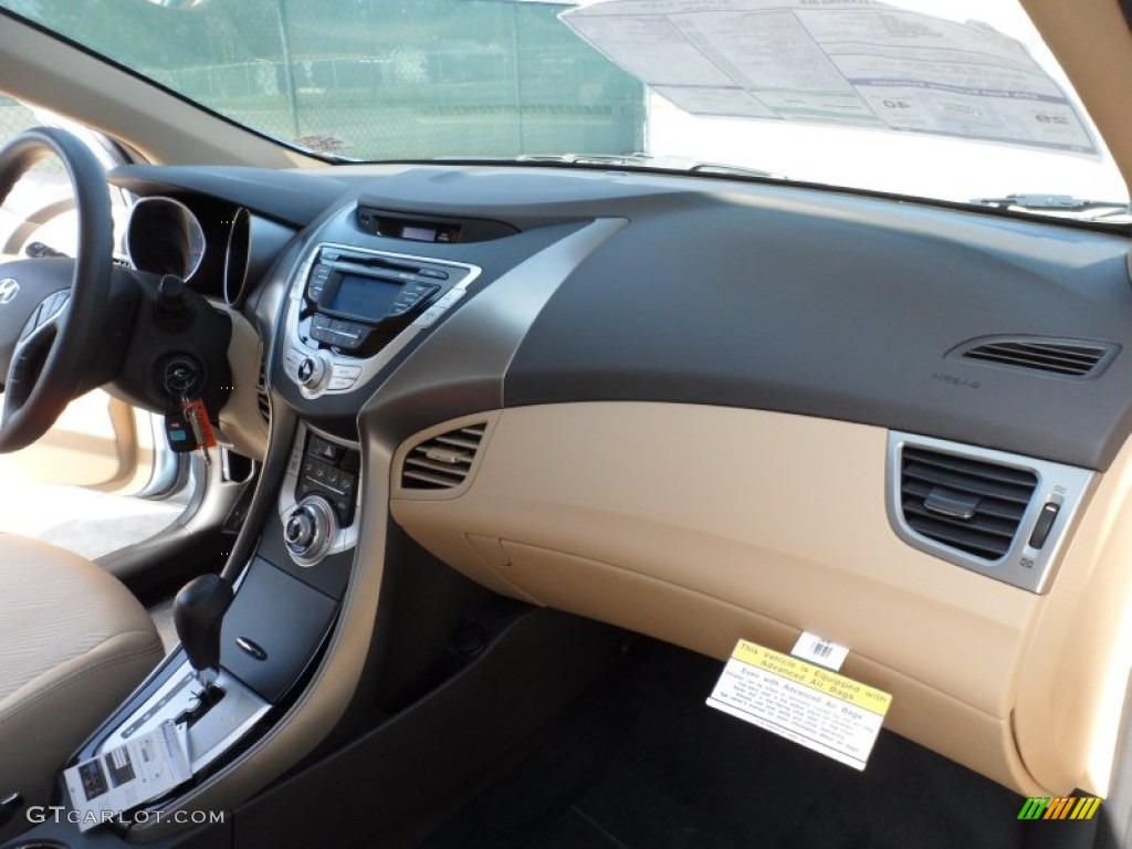 2012 Elantra GLS - Blue Sky Metallic / Beige photo #18