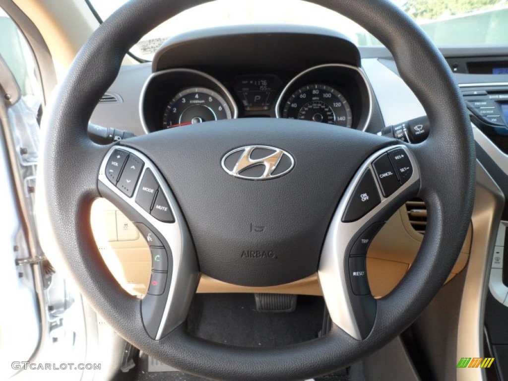 2012 Elantra GLS - Blue Sky Metallic / Beige photo #30