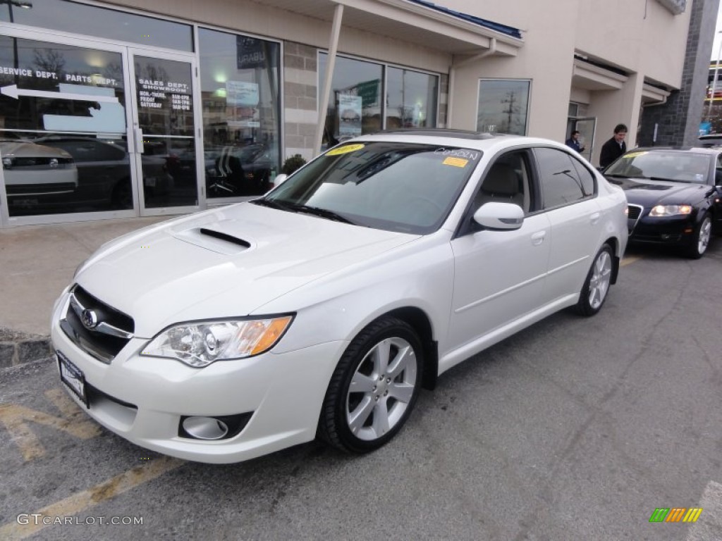 2009 Legacy 2.5 GT Limited - Satin White Pearl / Warm Ivory photo #1