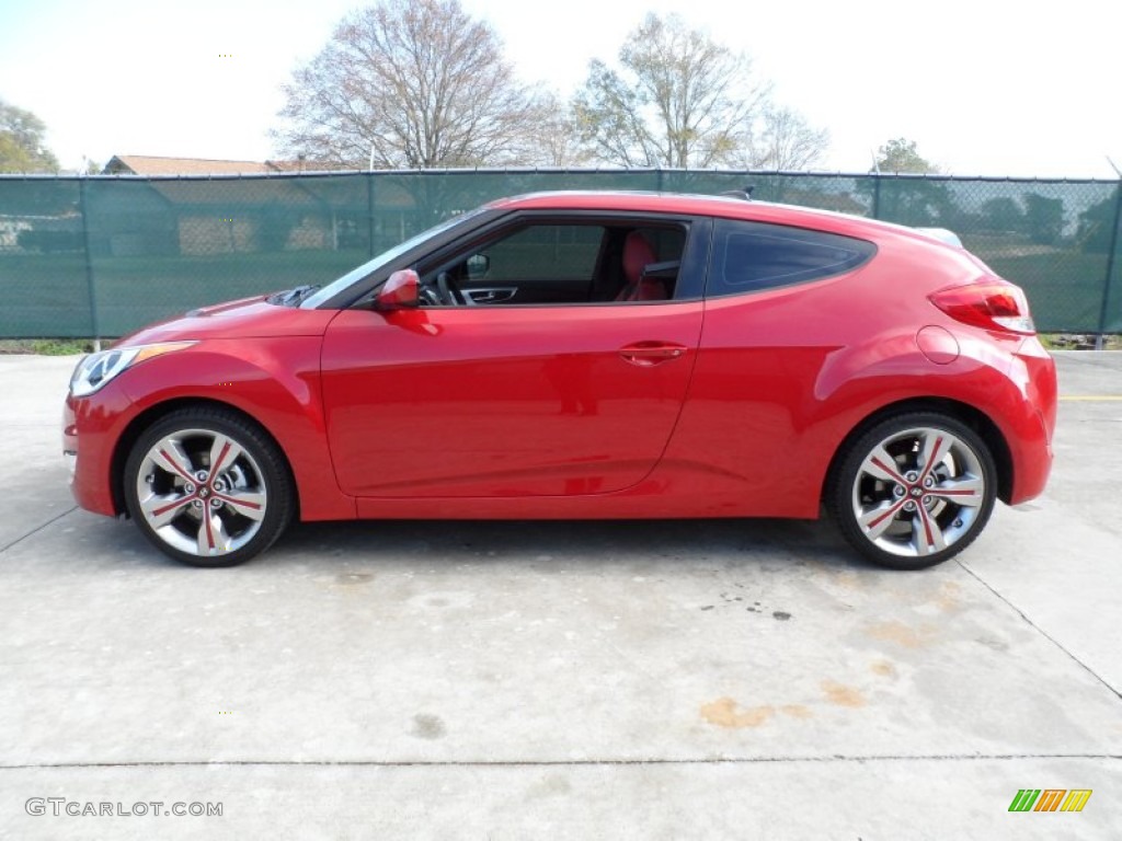 Boston Red 2012 Hyundai Veloster Standard Veloster Model Exterior Photo #61017799