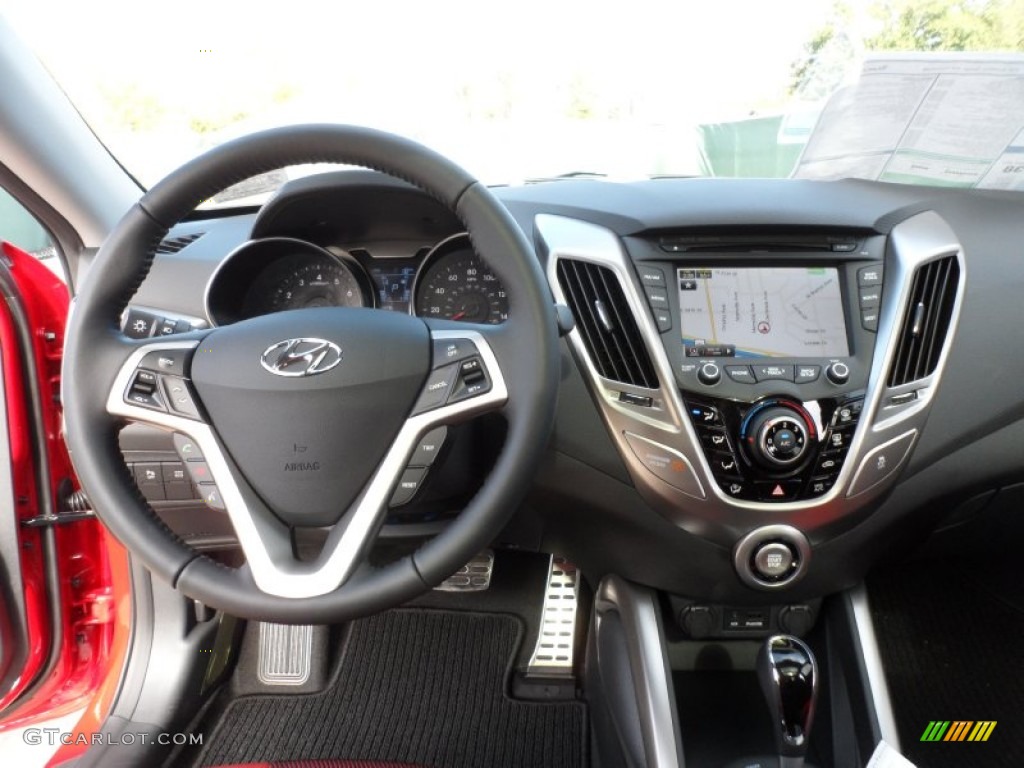 2012 Hyundai Veloster Standard Veloster Model Black/Red Dashboard Photo #61017921
