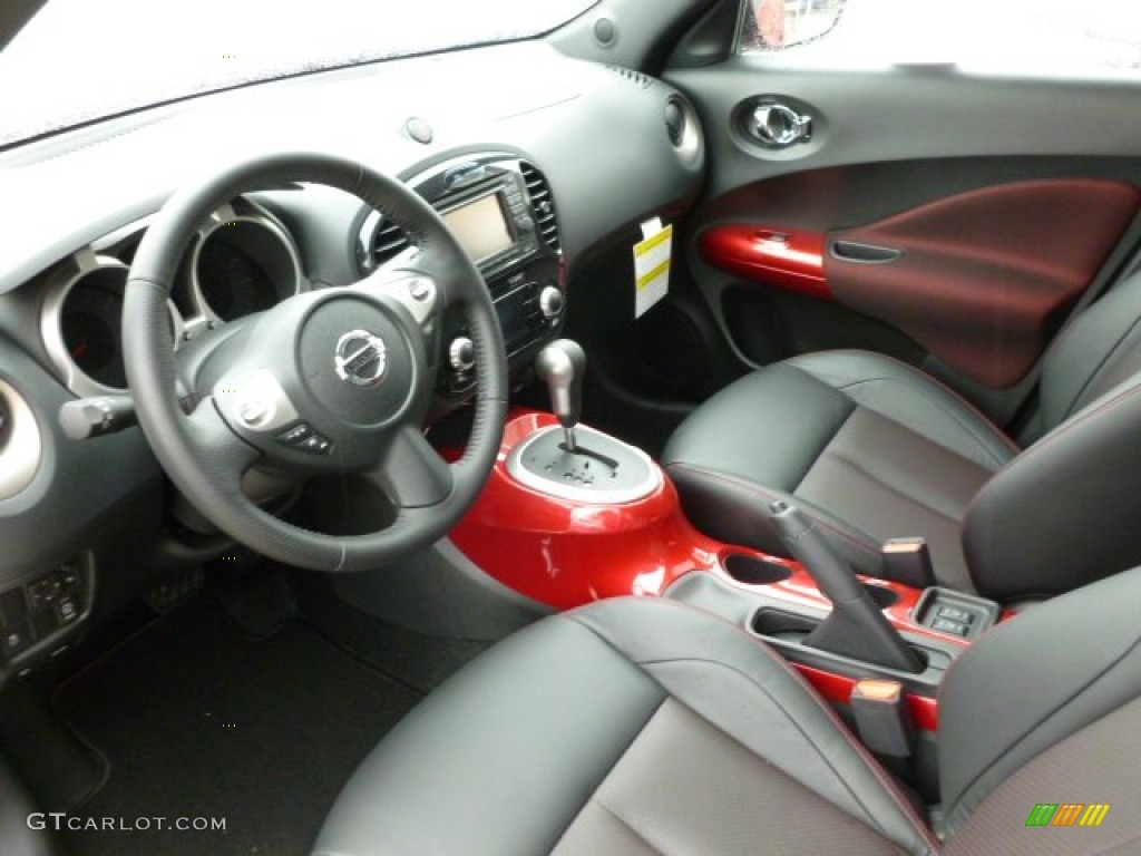 Black/Red/Red Trim Interior 2012 Nissan Juke SL AWD Photo #61018780