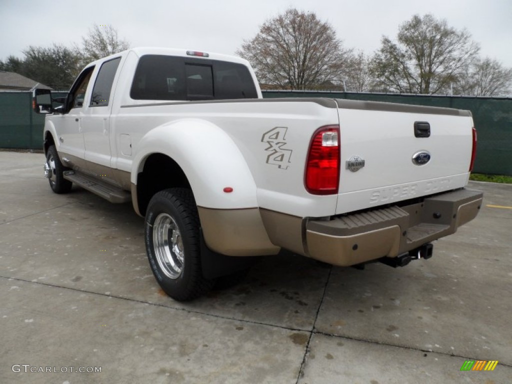 2012 F350 Super Duty King Ranch Crew Cab 4x4 Dually - White Platinum Metallic Tri-Coat / Chaparral Leather photo #5