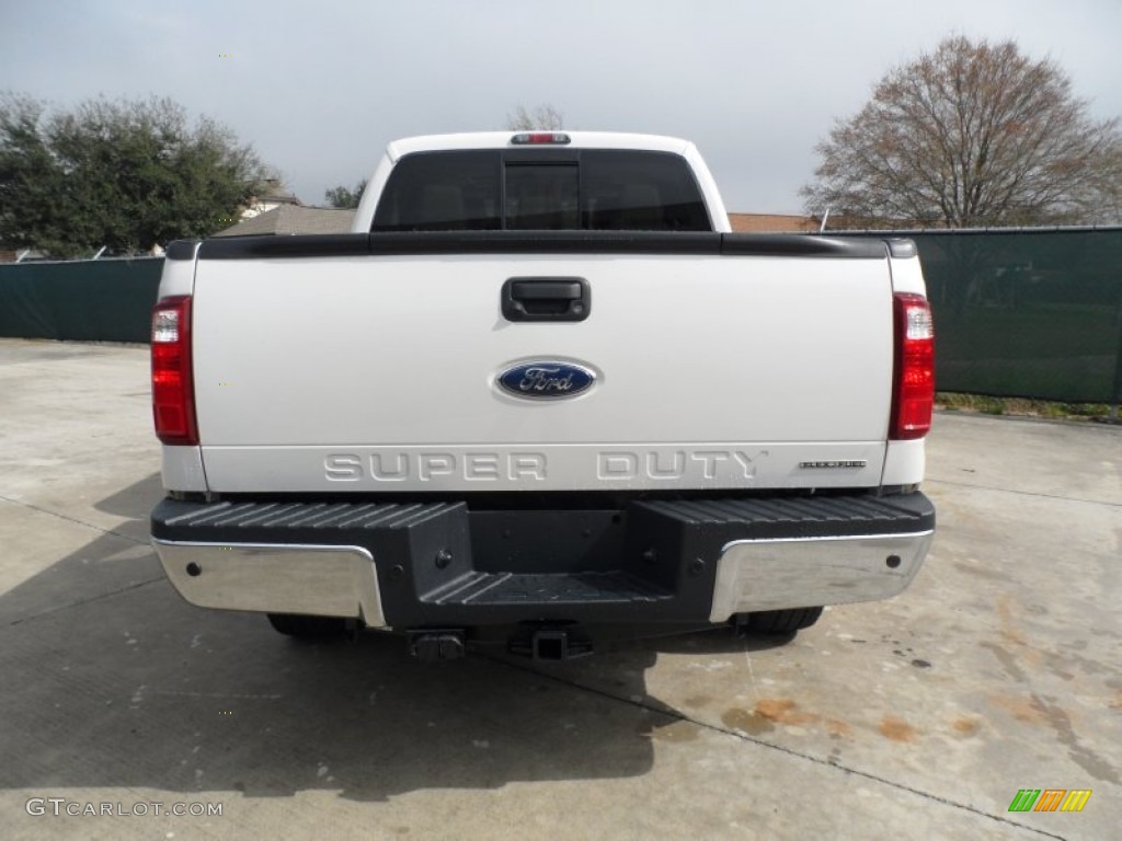 2012 F250 Super Duty Lariat Crew Cab 4x4 - White Platinum Metallic Tri-Coat / Adobe photo #4