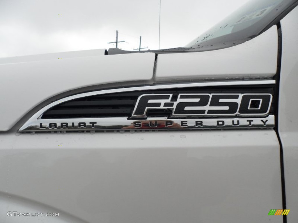2012 F250 Super Duty Lariat Crew Cab 4x4 - White Platinum Metallic Tri-Coat / Adobe photo #13