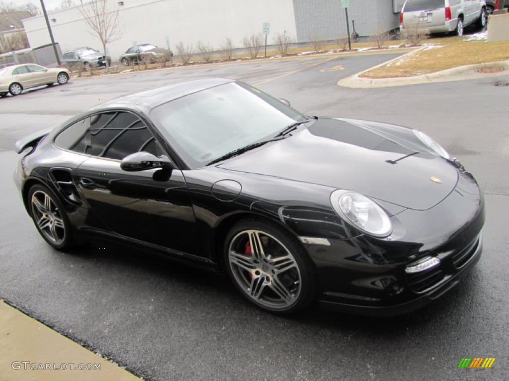 2007 911 Turbo Coupe - Basalt Black Metallic / Black photo #3