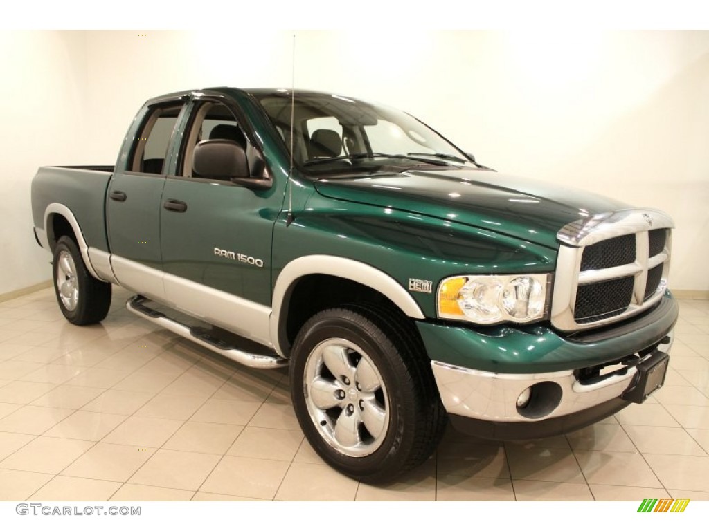 2003 Ram 1500 SLT Quad Cab 4x4 - Timberline Green Pearl / Dark Slate Gray photo #1