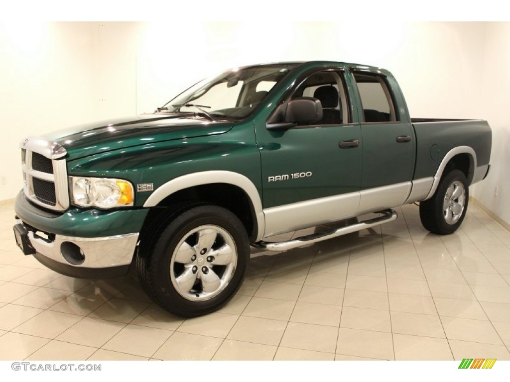 2003 Ram 1500 SLT Quad Cab 4x4 - Timberline Green Pearl / Dark Slate Gray photo #3