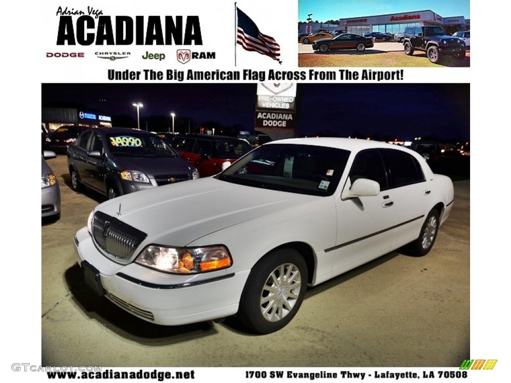 Vibrant White Lincoln Town Car