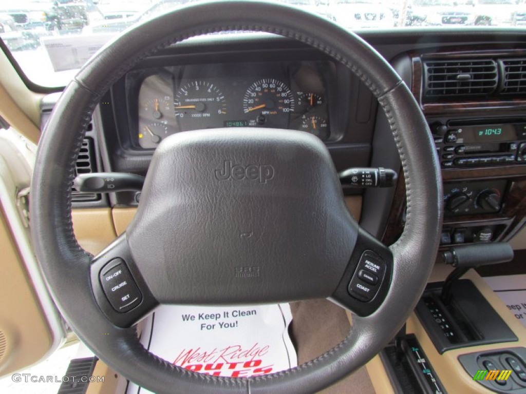 1999 Jeep Cherokee Classic 4x4 Camel Steering Wheel Photo #61030324