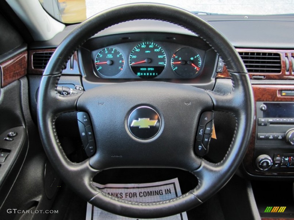 2011 Chevrolet Impala LTZ Ebony Steering Wheel Photo #61031557