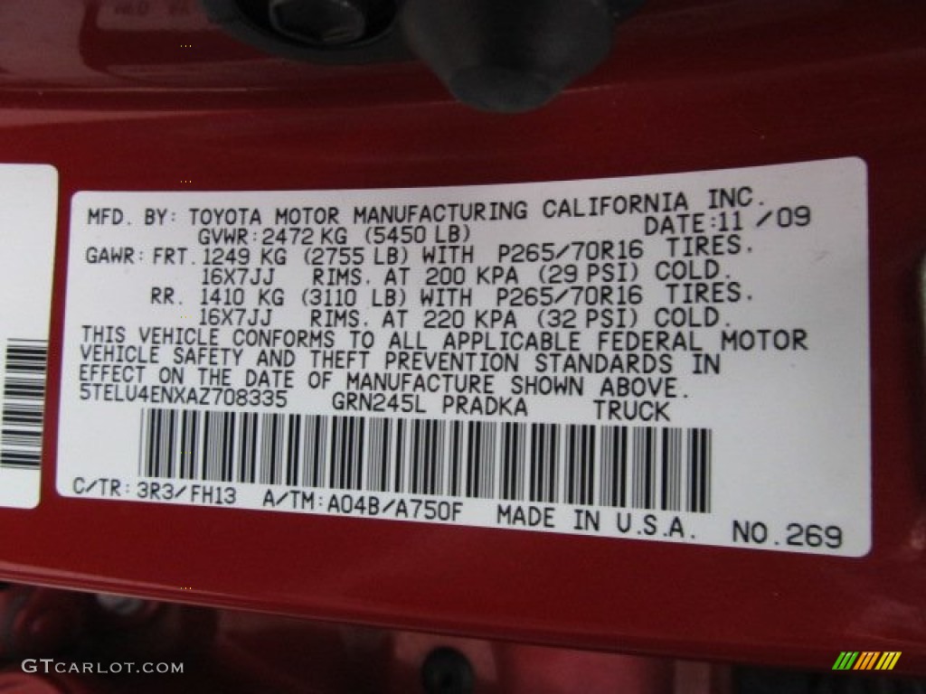 2010 Tacoma V6 SR5 TRD Double Cab 4x4 - Barcelona Red Metallic / Graphite photo #19