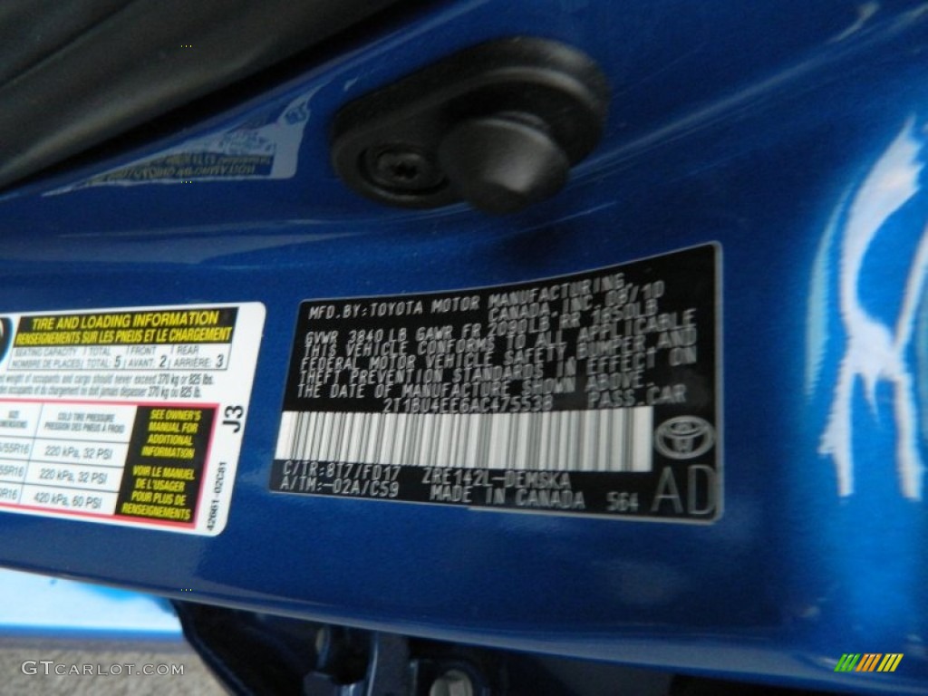 2010 Toyota Corolla S Parts Photos