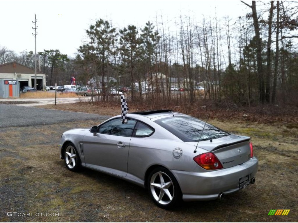2003 Tiburon GT V6 - Super Silver / Black photo #5