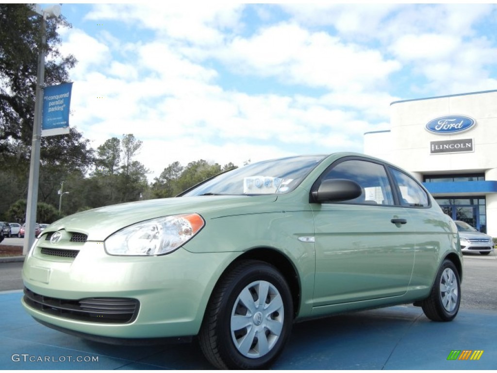 2007 Accent GS Coupe - Apple Green / Black photo #1