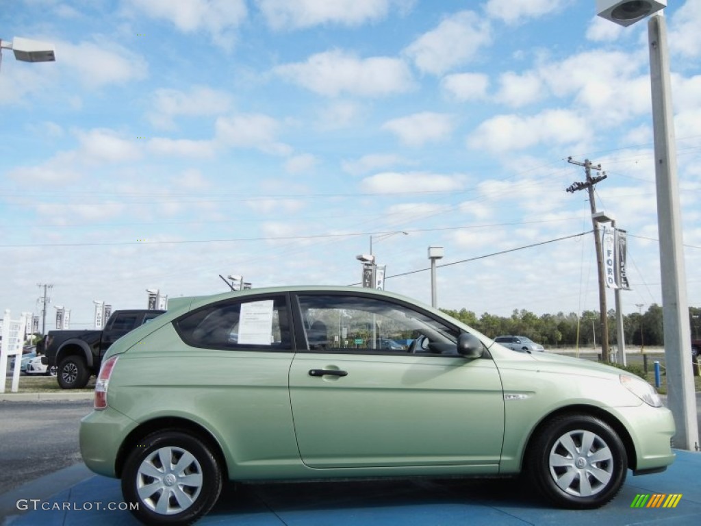 2007 Accent GS Coupe - Apple Green / Black photo #6