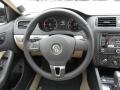 Cornsilk Beige 2012 Volkswagen Jetta TDI Sedan Steering Wheel