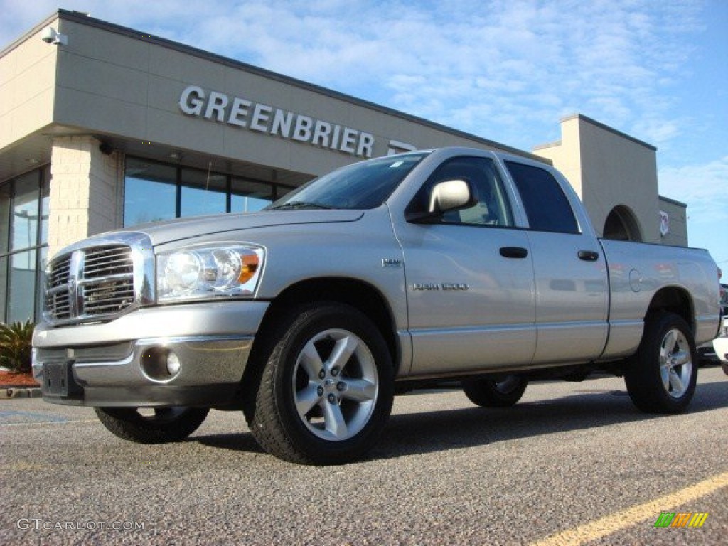 2007 Ram 1500 SLT Quad Cab - Bright Silver Metallic / Medium Slate Gray photo #2