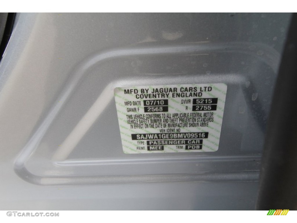 2011 XJ Color Code MEE for Liquid Silver Metallic Photo #61043815