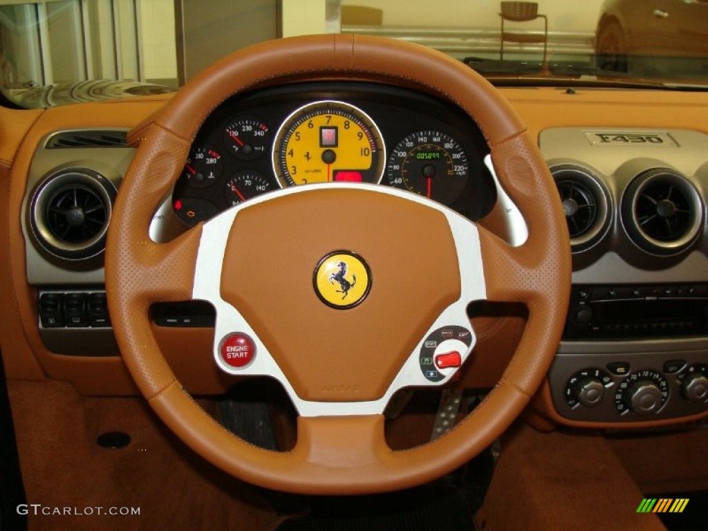 2007 Ferrari F430 Coupe F1 Cuoio Steering Wheel Photo #61044238