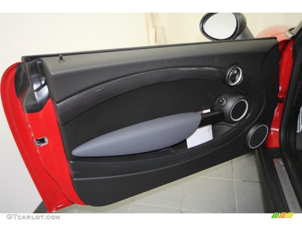 2012 Mini Cooper S Hardtop Carbon Black Door Panel Photo #61045153