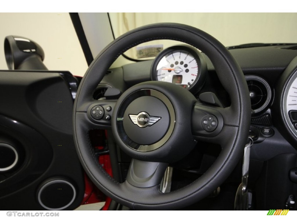 2012 Mini Cooper S Hardtop Carbon Black Steering Wheel Photo #61045237