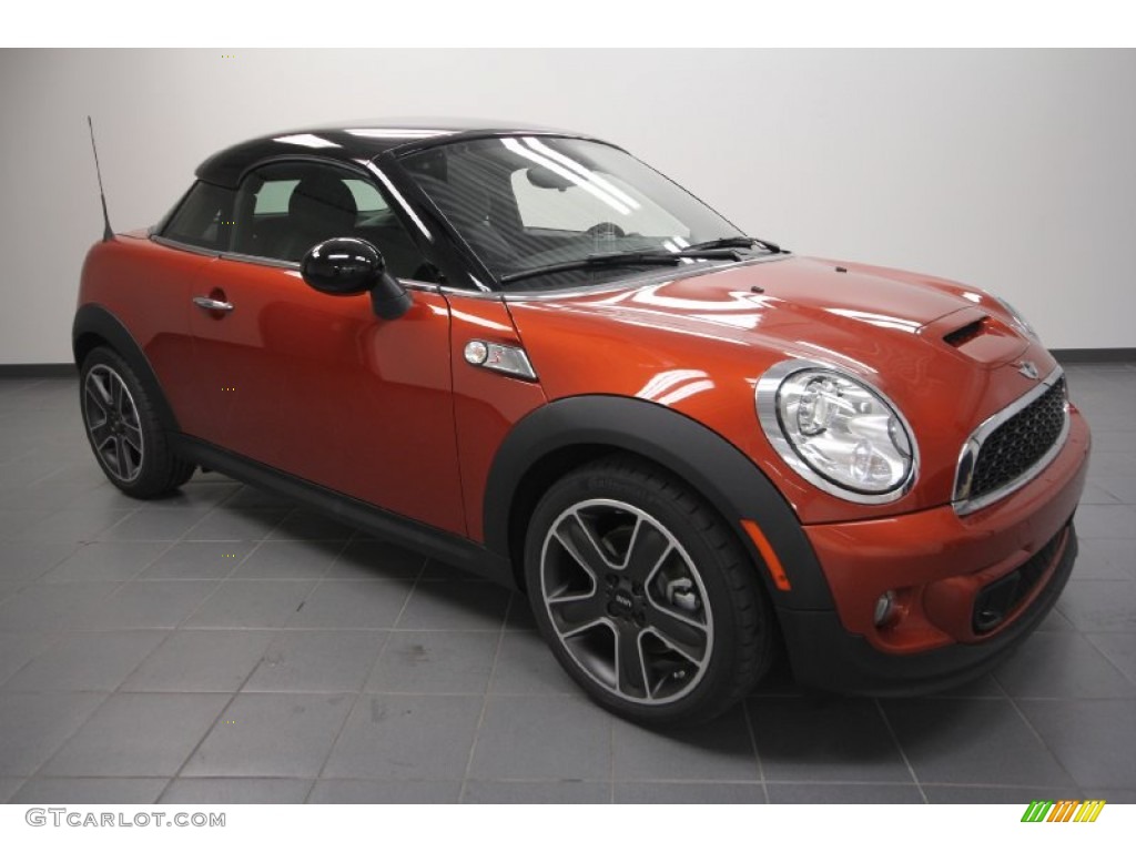 2012 Cooper S Coupe - Spice Orange Metallic / Carbon Black photo #1