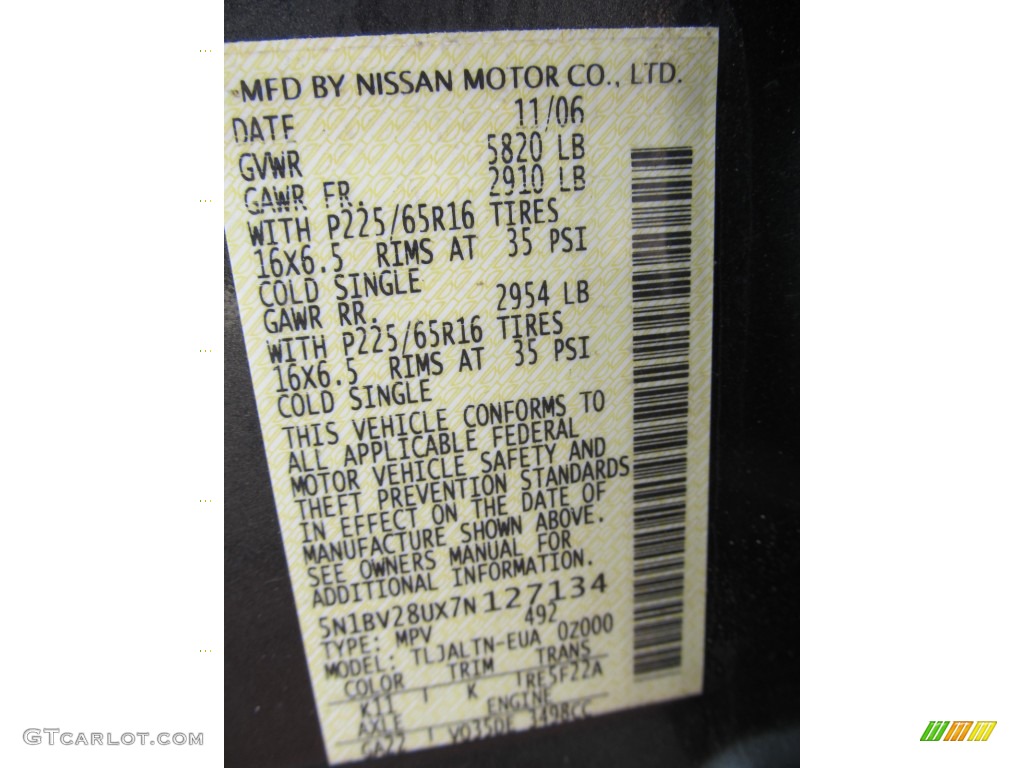 2007 Nissan Quest 3.5 SL K11 Photo #61048447