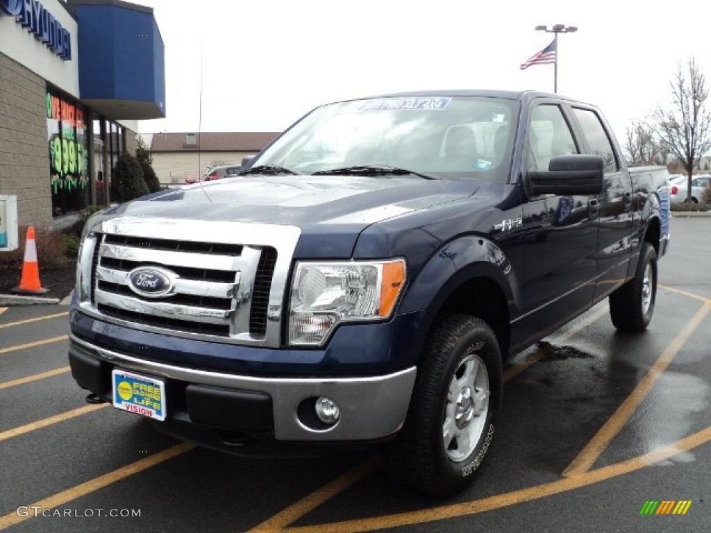 2011 F150 XLT SuperCrew 4x4 - Dark Blue Pearl Metallic / Steel Gray photo #1