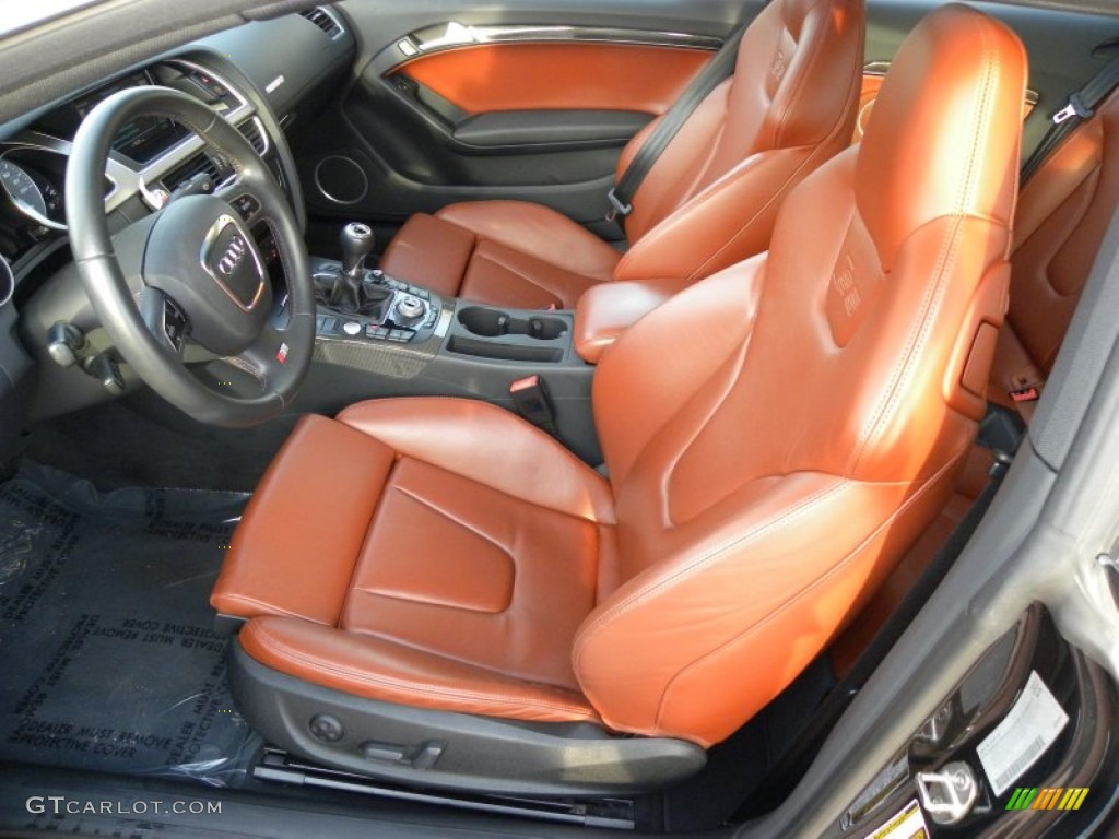 Magma Red Silk Nappa Leather Interior 2009 Audi S5 4.2 quattro Photo #61050091