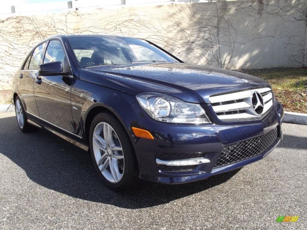 2012 C 250 Sport - Lunar Blue Metallic / Ash photo #1