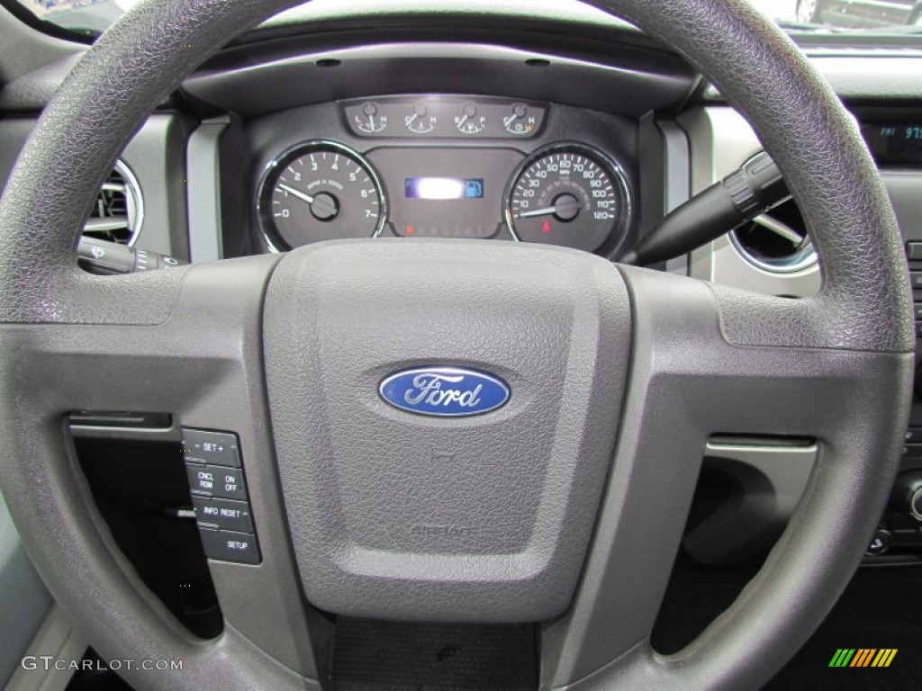 2011 Ford F150 XLT SuperCrew Steel Gray Steering Wheel Photo #61050691