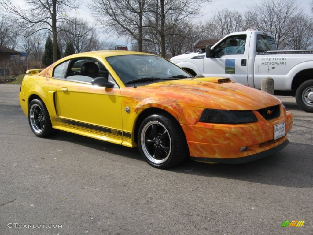 2004 Mustang Mach 1 Coupe - Screaming Yellow / Dark Charcoal photo #11
