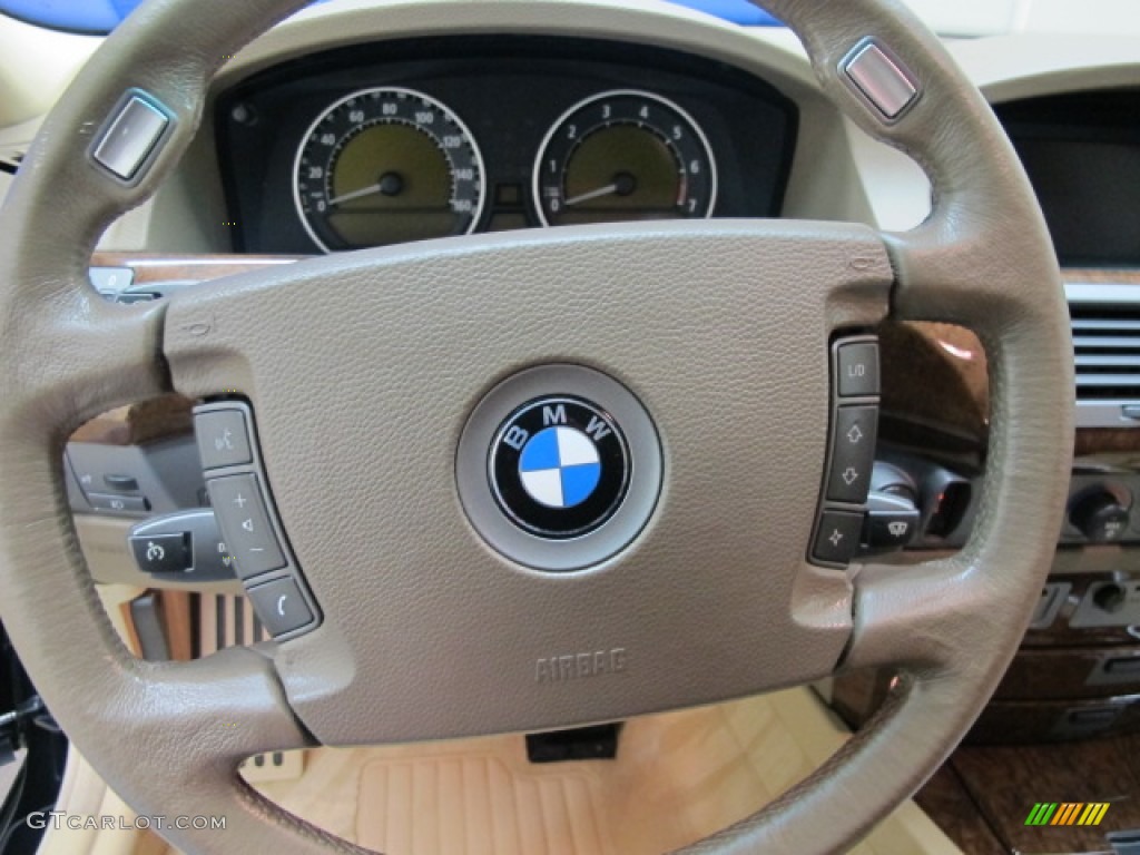 2003 7 Series 745i Sedan - Jet Black / Dark Beige/Beige III photo #35