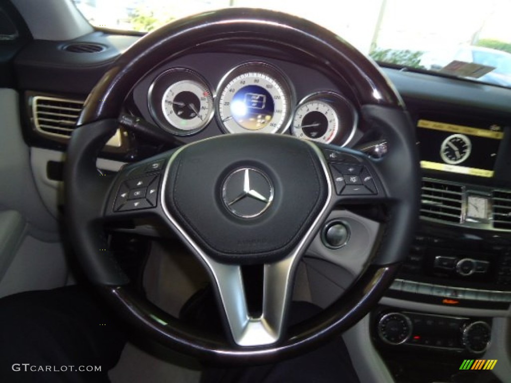 2012 Mercedes-Benz CLS 550 4Matic Coupe Ash/Black Steering Wheel Photo #61057291