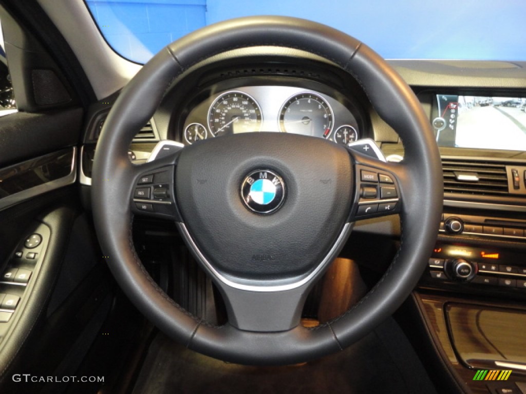 2011 BMW 5 Series 550i xDrive Sedan Black Steering Wheel Photo #61057618