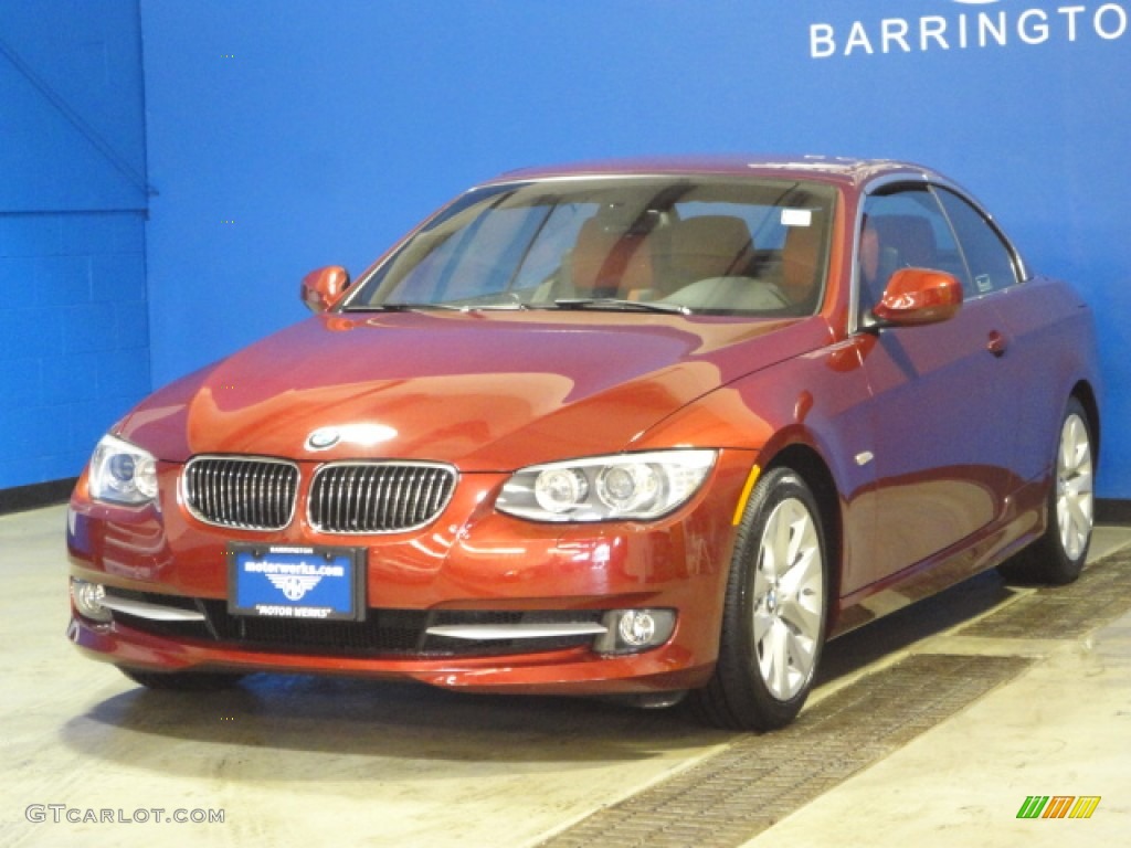 2011 3 Series 328i Convertible - Vermillion Red Metallic / Coral Red/Black Dakota Leather photo #4