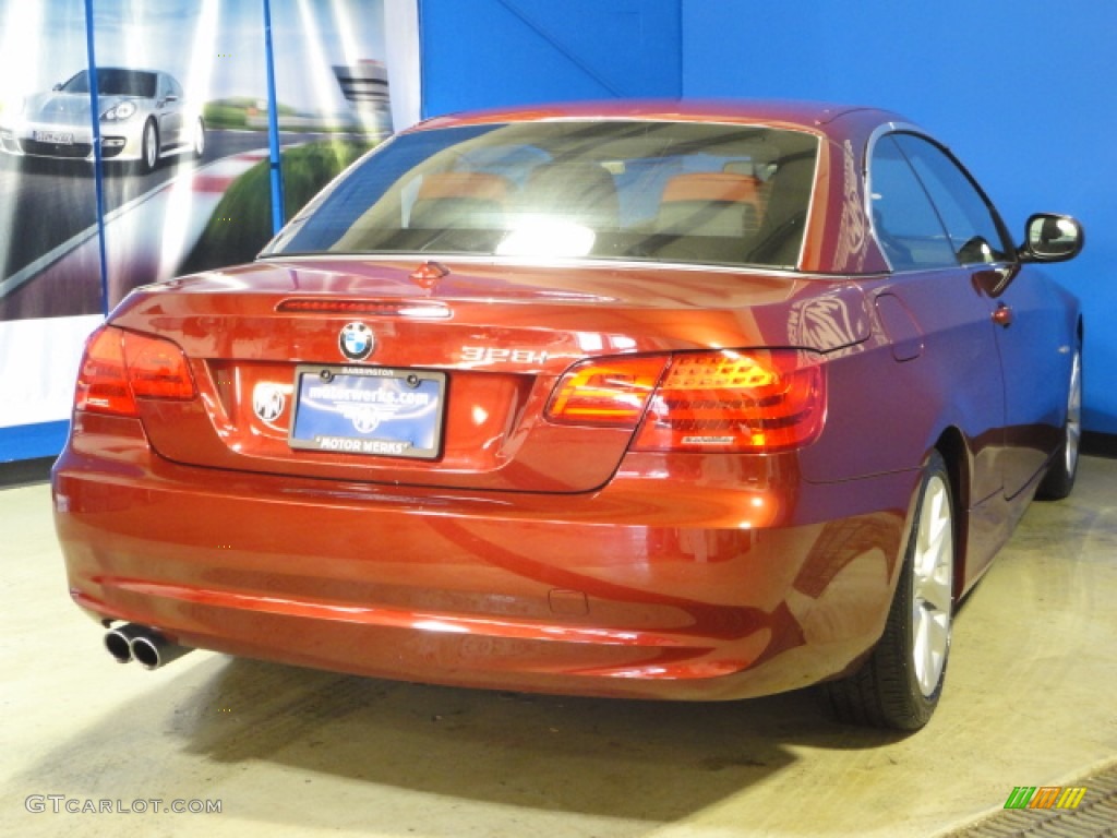 2011 3 Series 328i Convertible - Vermillion Red Metallic / Coral Red/Black Dakota Leather photo #13