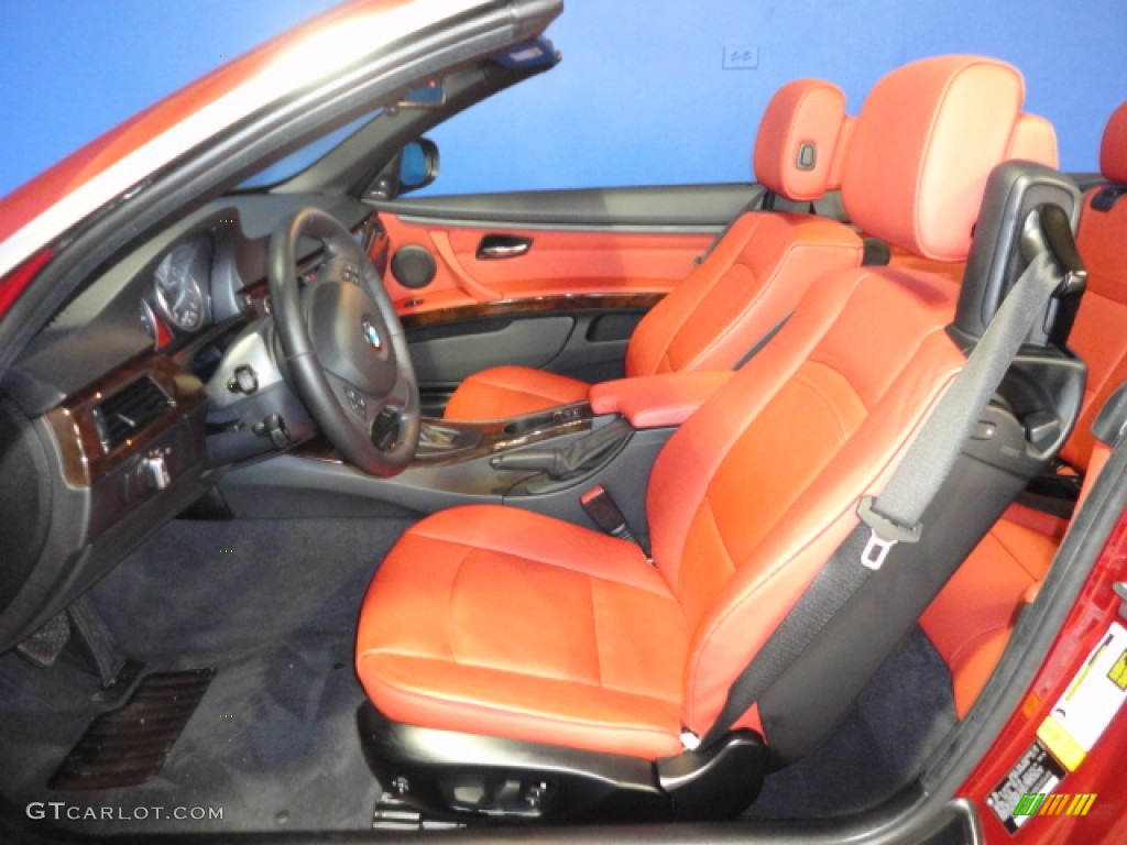 Coral Red/Black Dakota Leather Interior 2011 BMW 3 Series 328i Convertible Photo #61057927