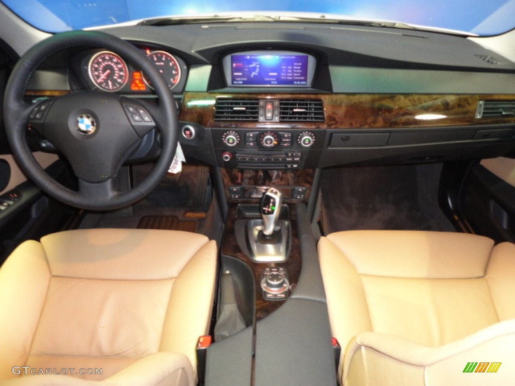 2009 BMW 5 Series 550i Sedan Natural Brown Dakota Leather Dashboard Photo #61058335