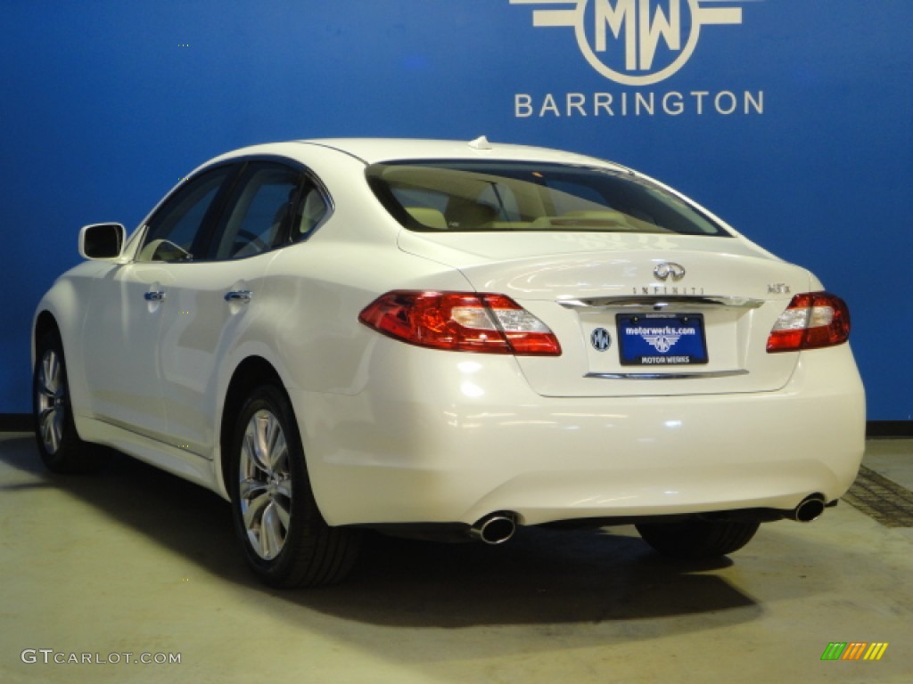 2011 M 37x AWD Sedan - Moonlight White / Wheat photo #6