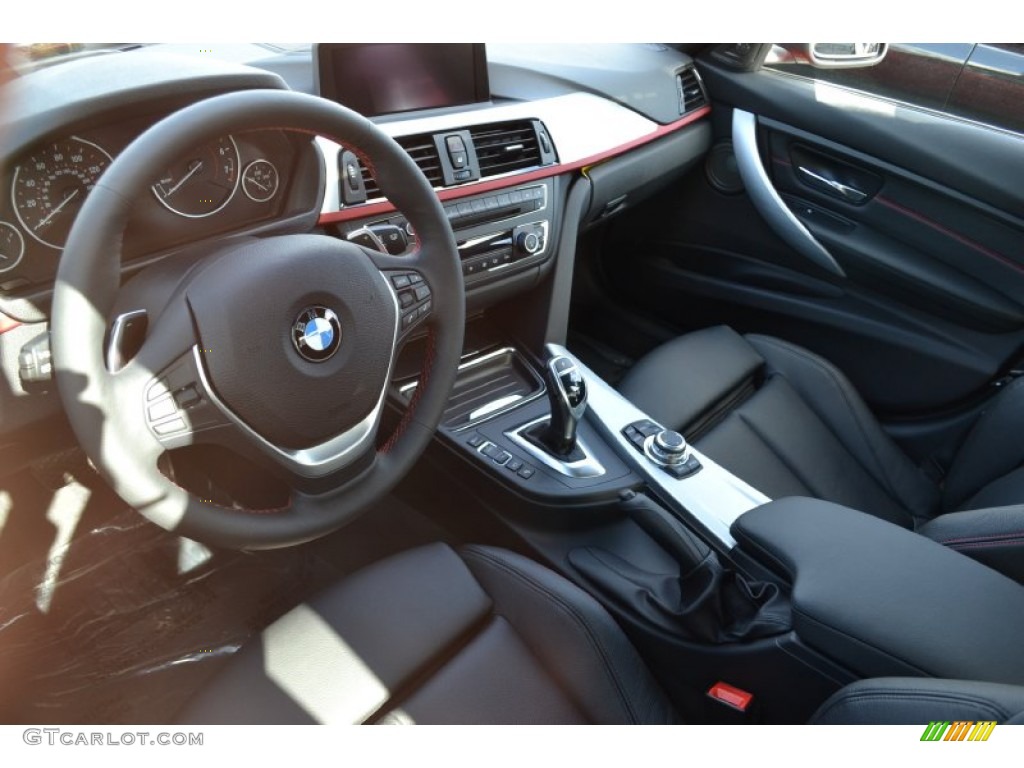Black/Red Highlight Interior 2012 BMW 3 Series 335i Sedan Photo #61061410