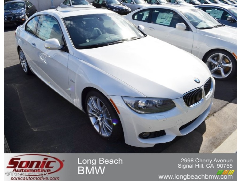 2012 3 Series 335i Coupe - Mineral White Metallic / Black photo #1