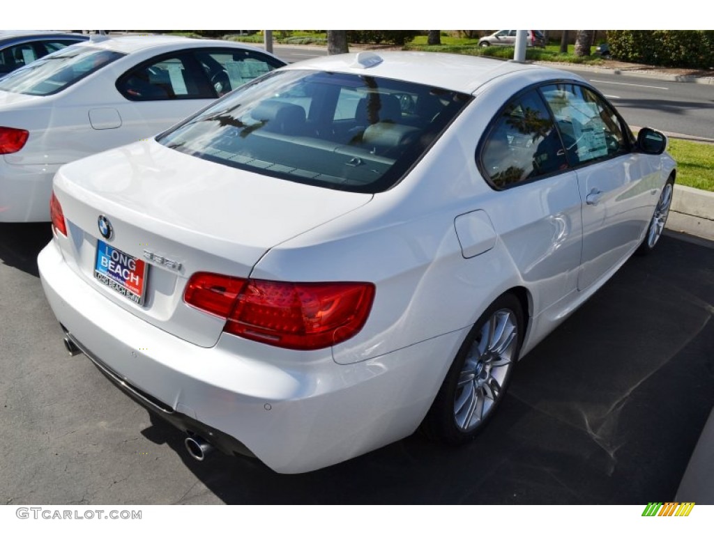 2012 3 Series 335i Coupe - Mineral White Metallic / Black photo #4