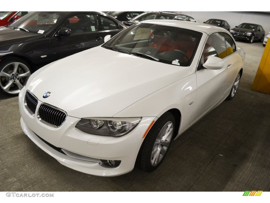 2012 3 Series 328i Convertible - Mineral White Metallic / Coral Red/Black photo #9