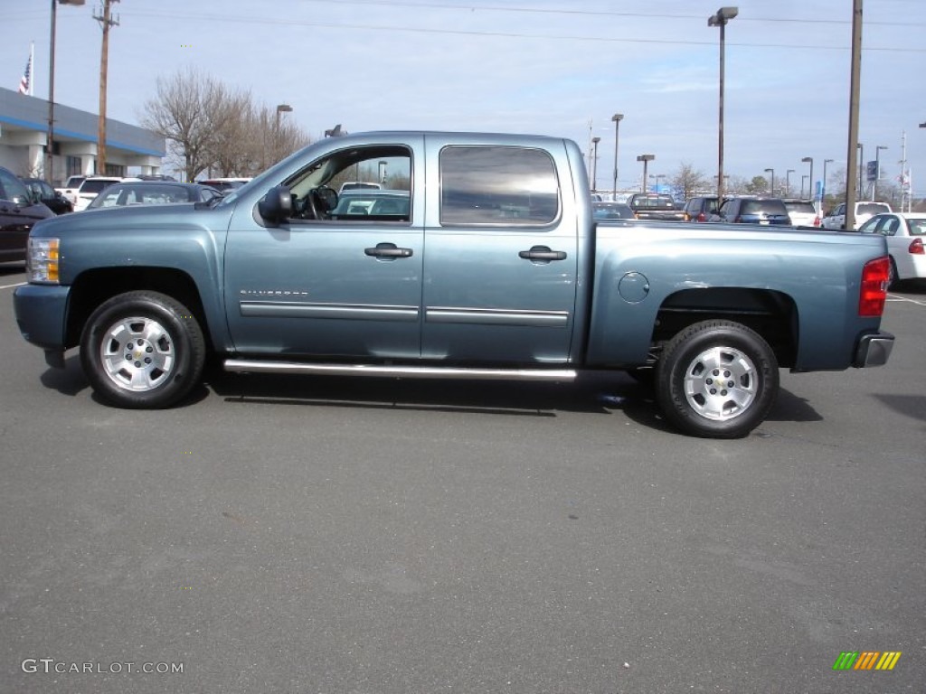 2010 Silverado 1500 LT Crew Cab - Blue Granite Metallic / Ebony photo #9