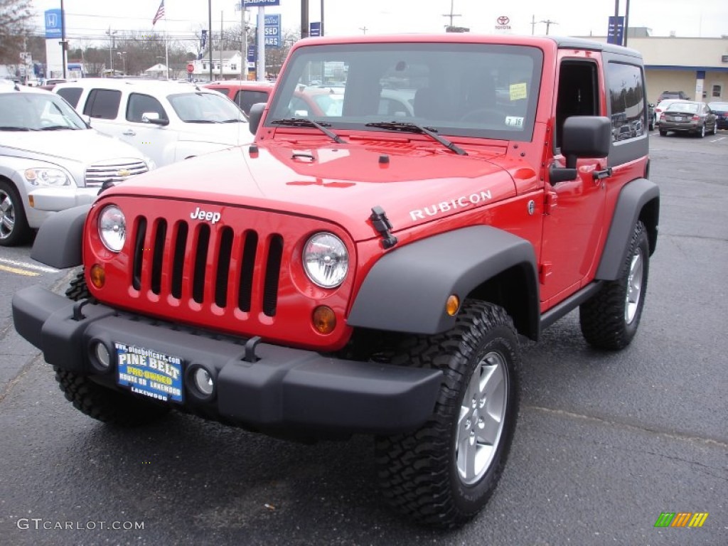 2011 Wrangler Rubicon 4x4 - Flame Red / Black photo #1