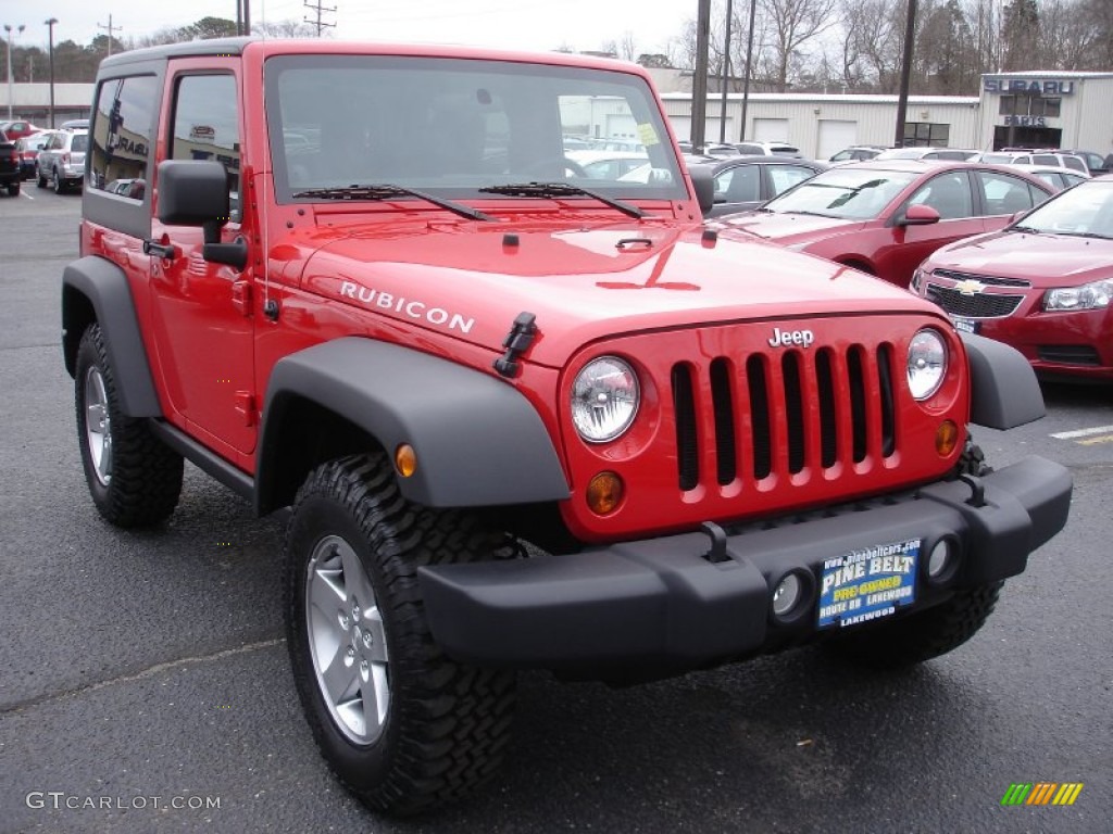 2011 Wrangler Rubicon 4x4 - Flame Red / Black photo #3